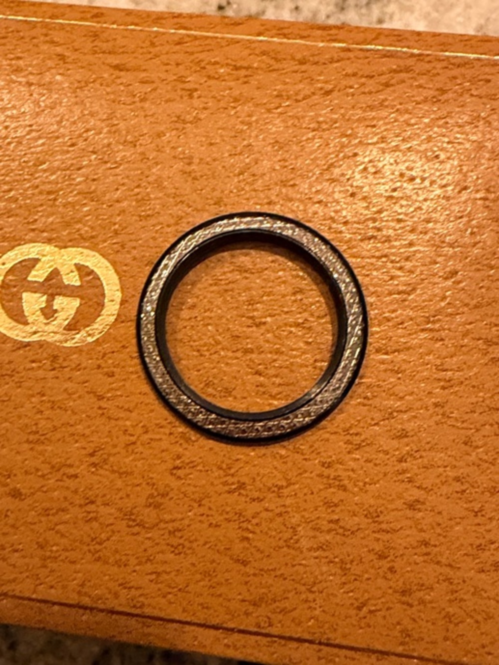 Rare Gucci Black Diamond Cut Bezel